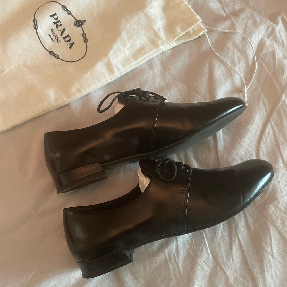 Prada patent leather Oxford loafers